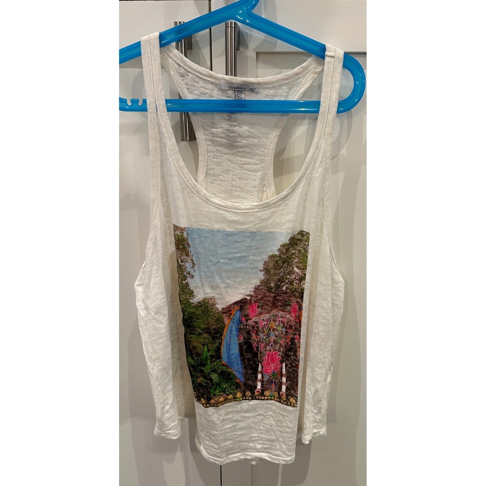 O'Neill sz m/l burnout tank elephant print